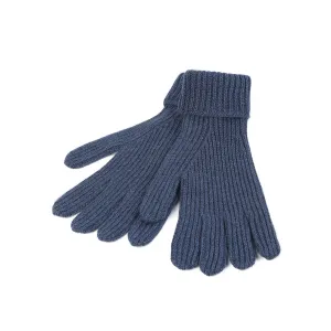 100% Cashmere Gents Rib Glove Denim