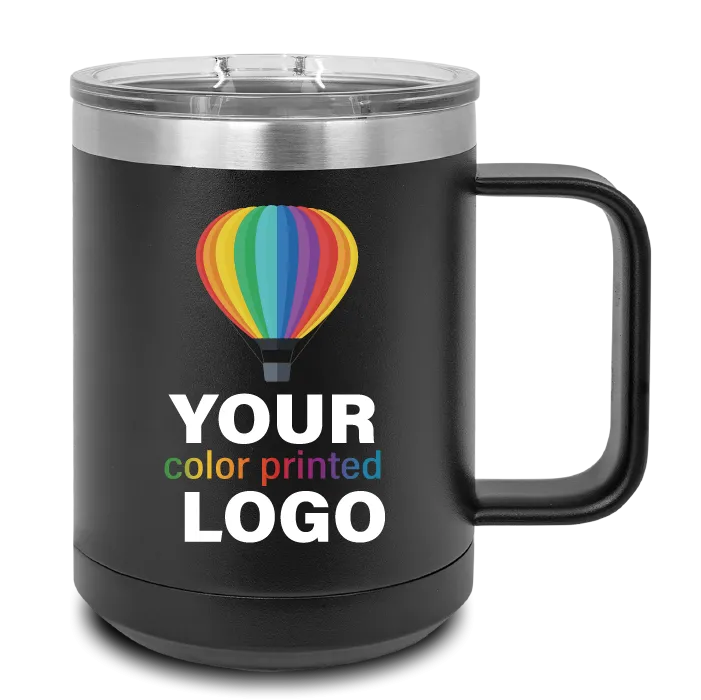 15 oz Handled Insulated Mug -Mix & Match- Bulk Wholesale Personalized Engraved or Full Color Print Logo