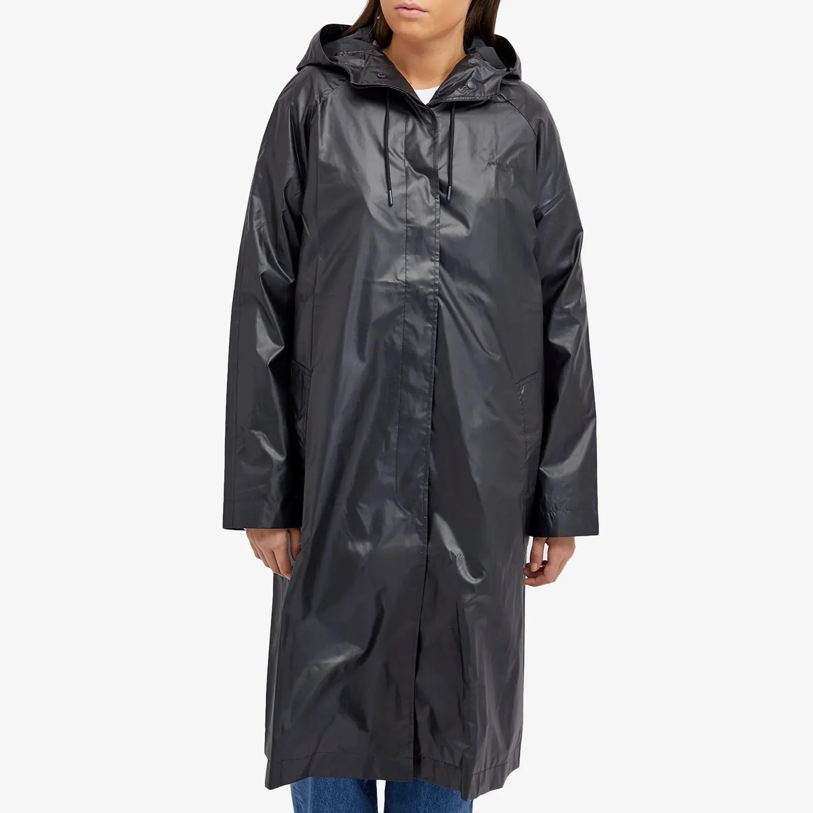 Anine Bing Randy Long raincoat, black