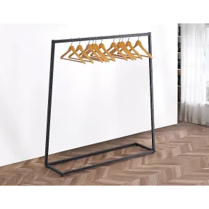 Black Industrial Steel Clothing Garment Rack – 50kg Capacity