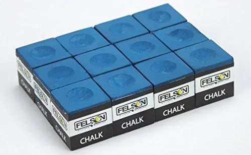 Box of 12 Blue Cubes of Pool Cue Chalk by Felson Billiard Supplies