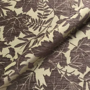 Brown Leaf Chenille Woven Upholstery Fabric 54"