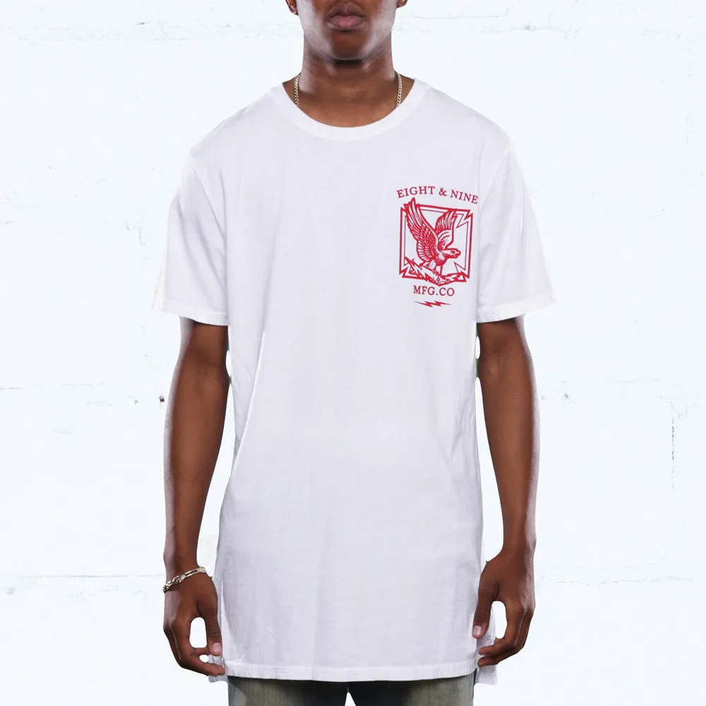 Clockin Elongated T Shirt White