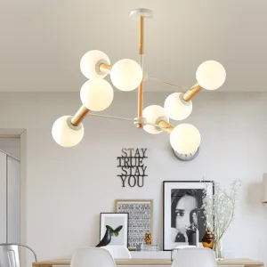 Contemporary Opal Glass Chandelier with Multi-Head Pendant Lighting for Study Room