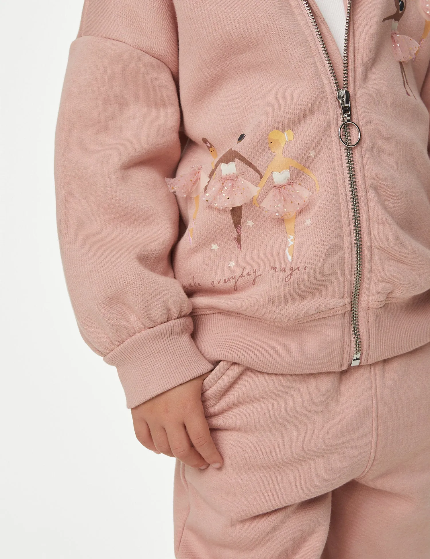 Cotton Rich Ballerina Zip Hoodie