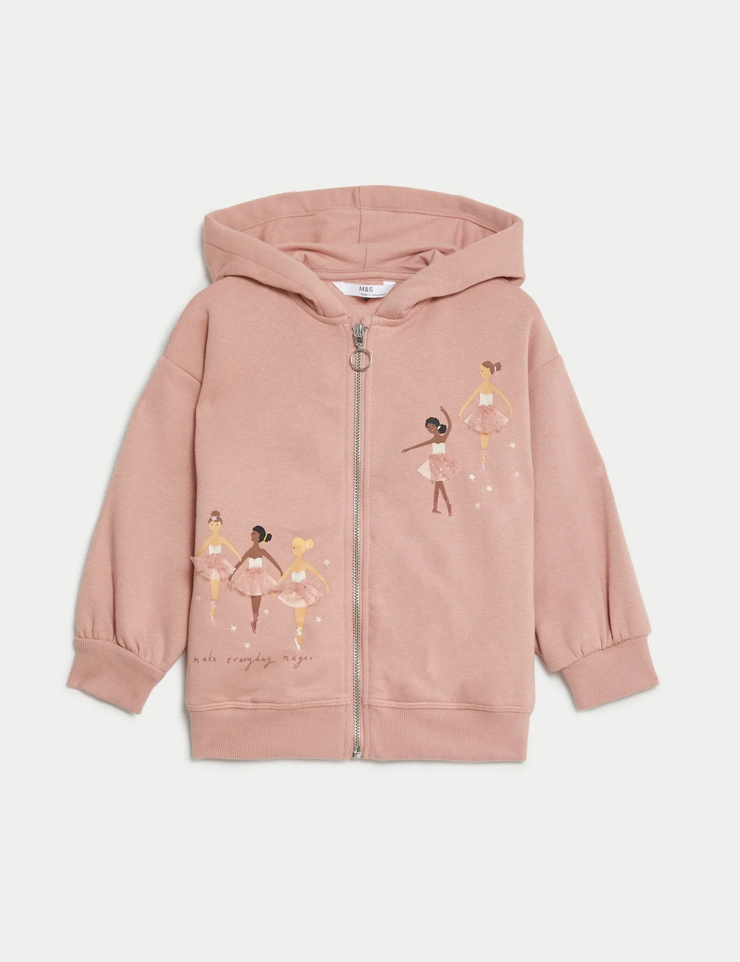 Cotton Rich Ballerina Zip Hoodie