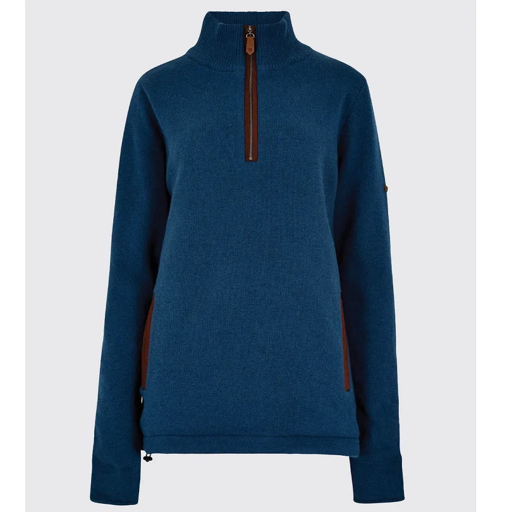 Dubarry Morrisey Zip Neck Sweater - Peacock Blue