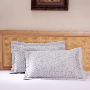 Exotic Heritage Leafy Swirl Neutral 2 PC Pillow Sham Set