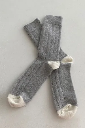 Extended Cashmere Classic Socks (Gray Melange)