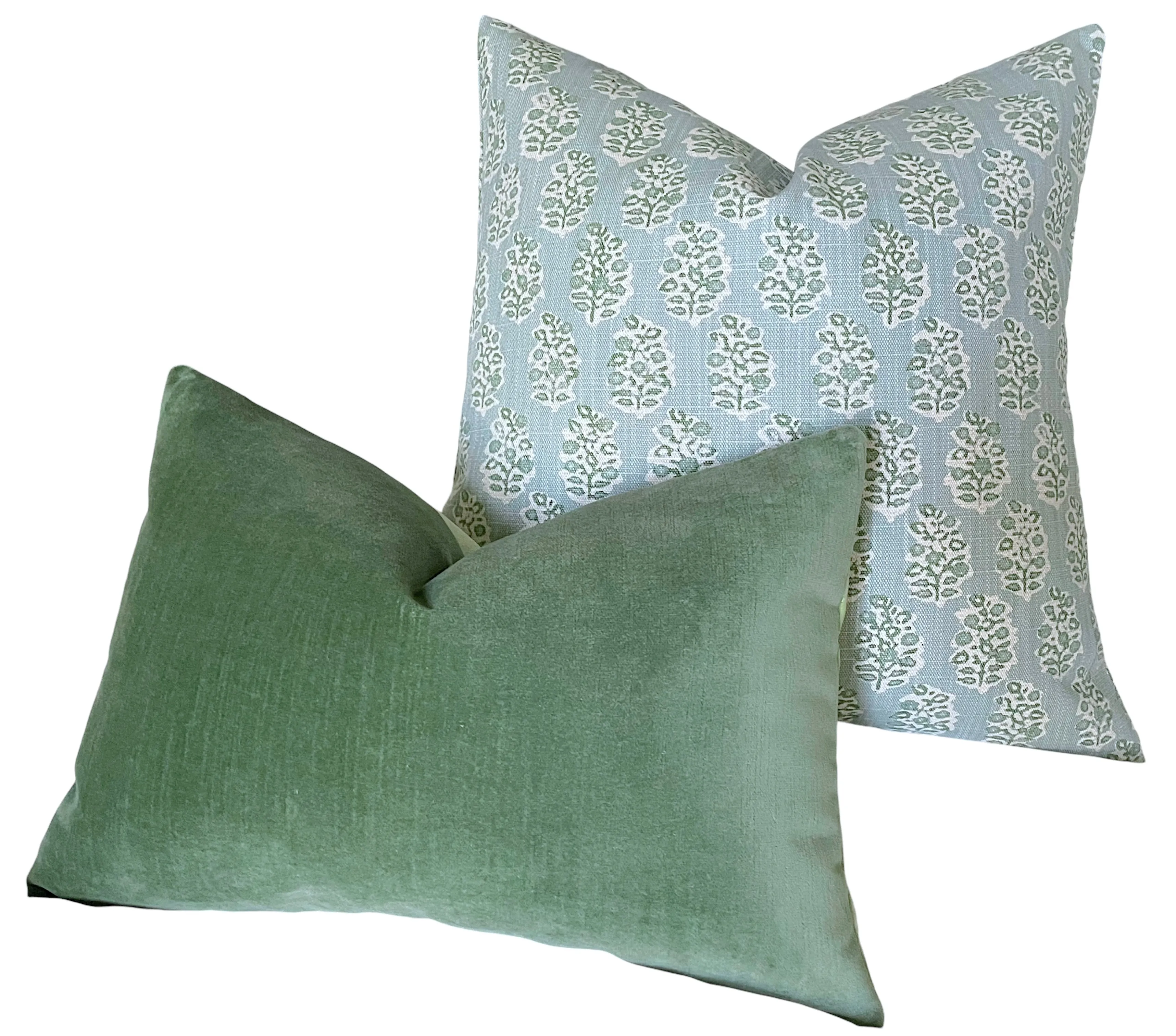 Florentia: Haint Blue Mix and Match Decorative Pillow Covers / Light Blue Green Pillow Cover