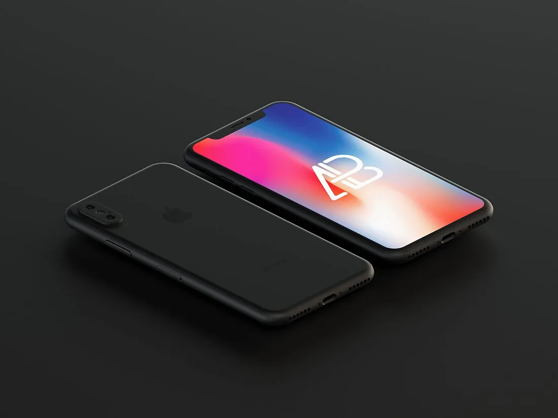 Free Matte Black iPhone X Mockup