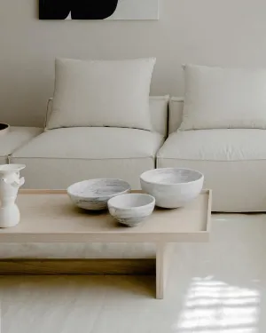 Hand Carved Bowls in White Marble - Multiple Sizes