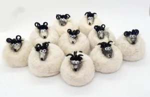 Icelandic Felted Wool Sheep Ornament - White