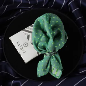 Kovove The Astro Mini Paisley Green Pocket Square For Men