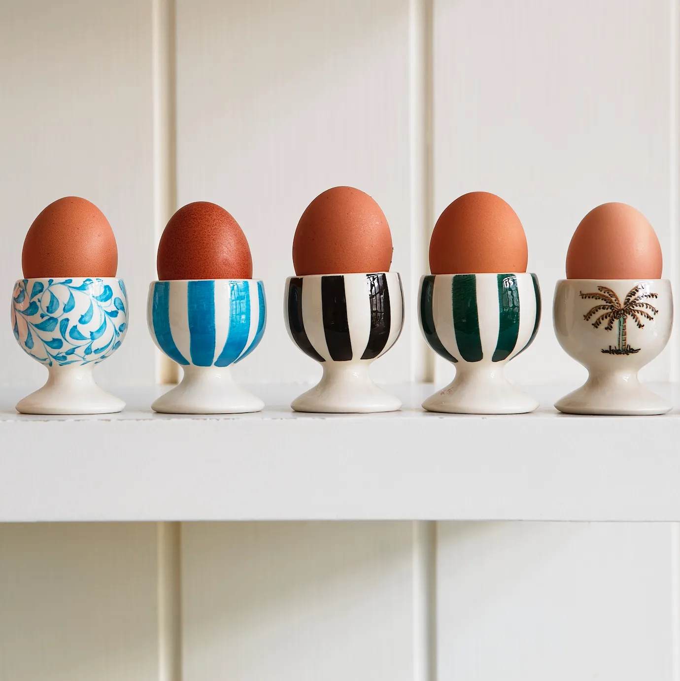 Light Blue Stripes Egg Cup