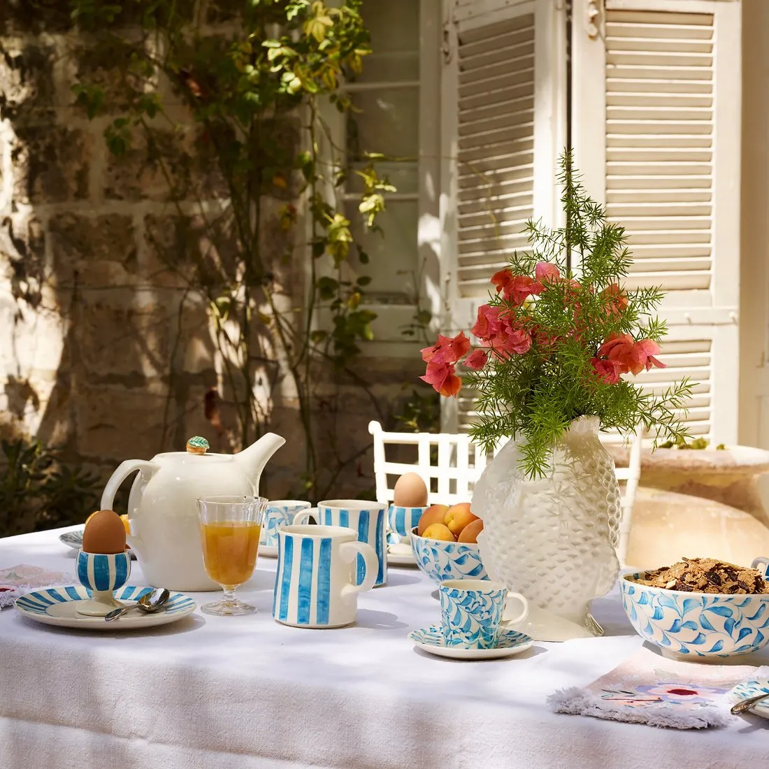 Light Blue Stripes Egg Cup