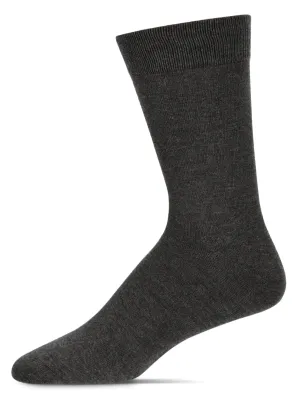 Men's Cashmere Solid Crew Socks -Dark Heather Grey