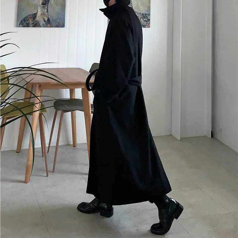 Men's Winter Loose Casual Extra Long Knee-length Coat