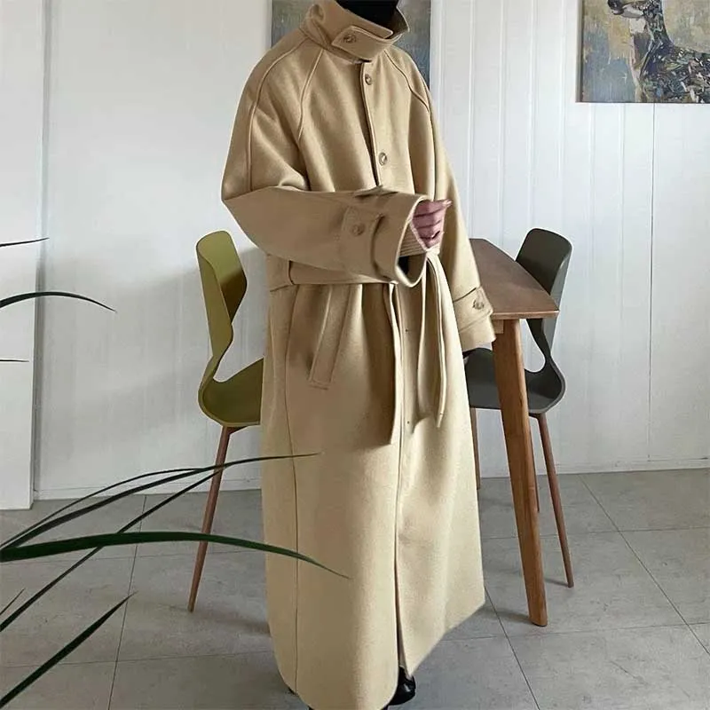 Men's Winter Loose Casual Extra Long Knee-length Coat