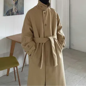 Men's Winter Loose Casual Extra Long Knee-length Coat