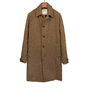 Milano overcoat in beige and brown lambswool gunclub check