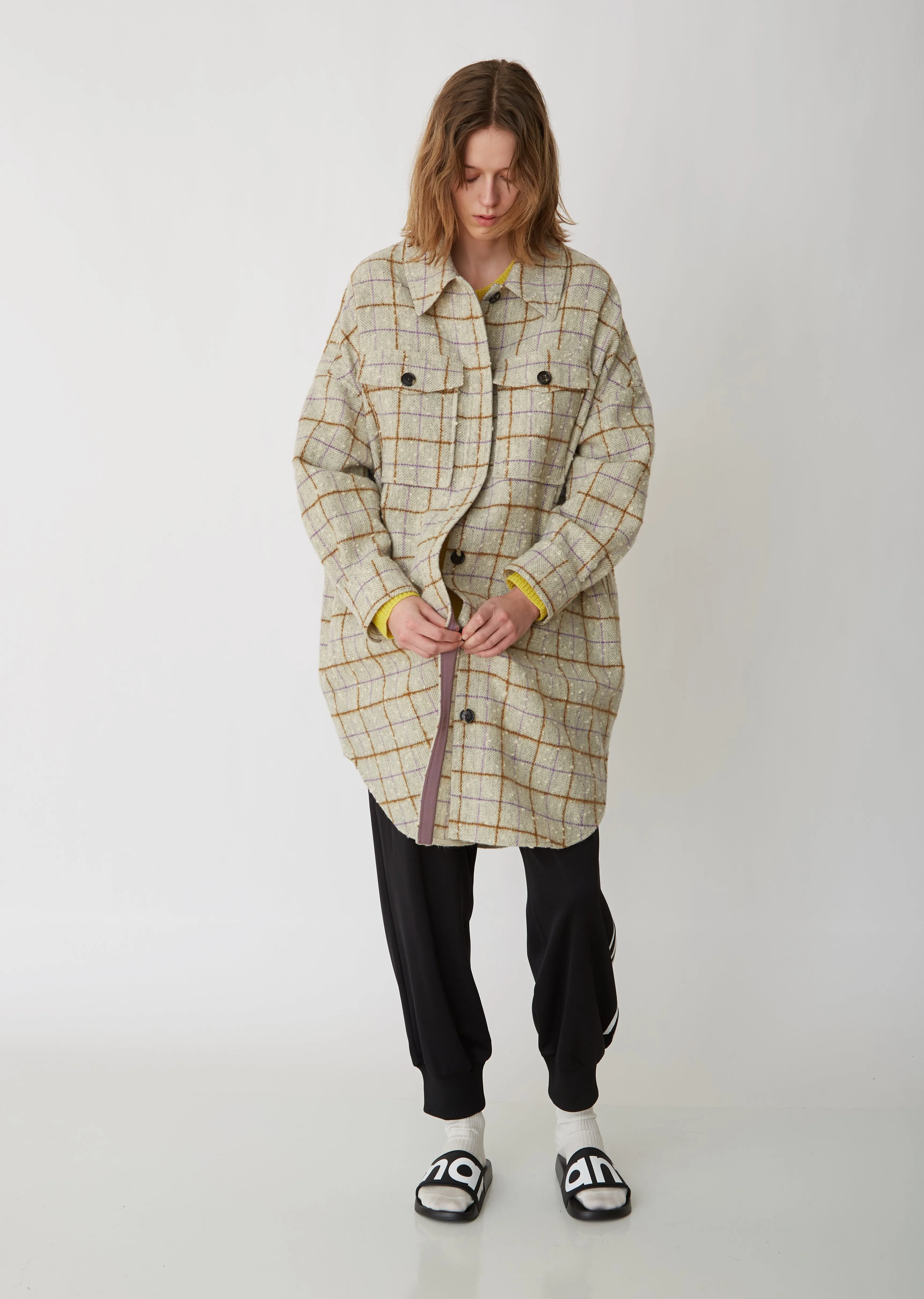 Oario Checked Bouclé Coat