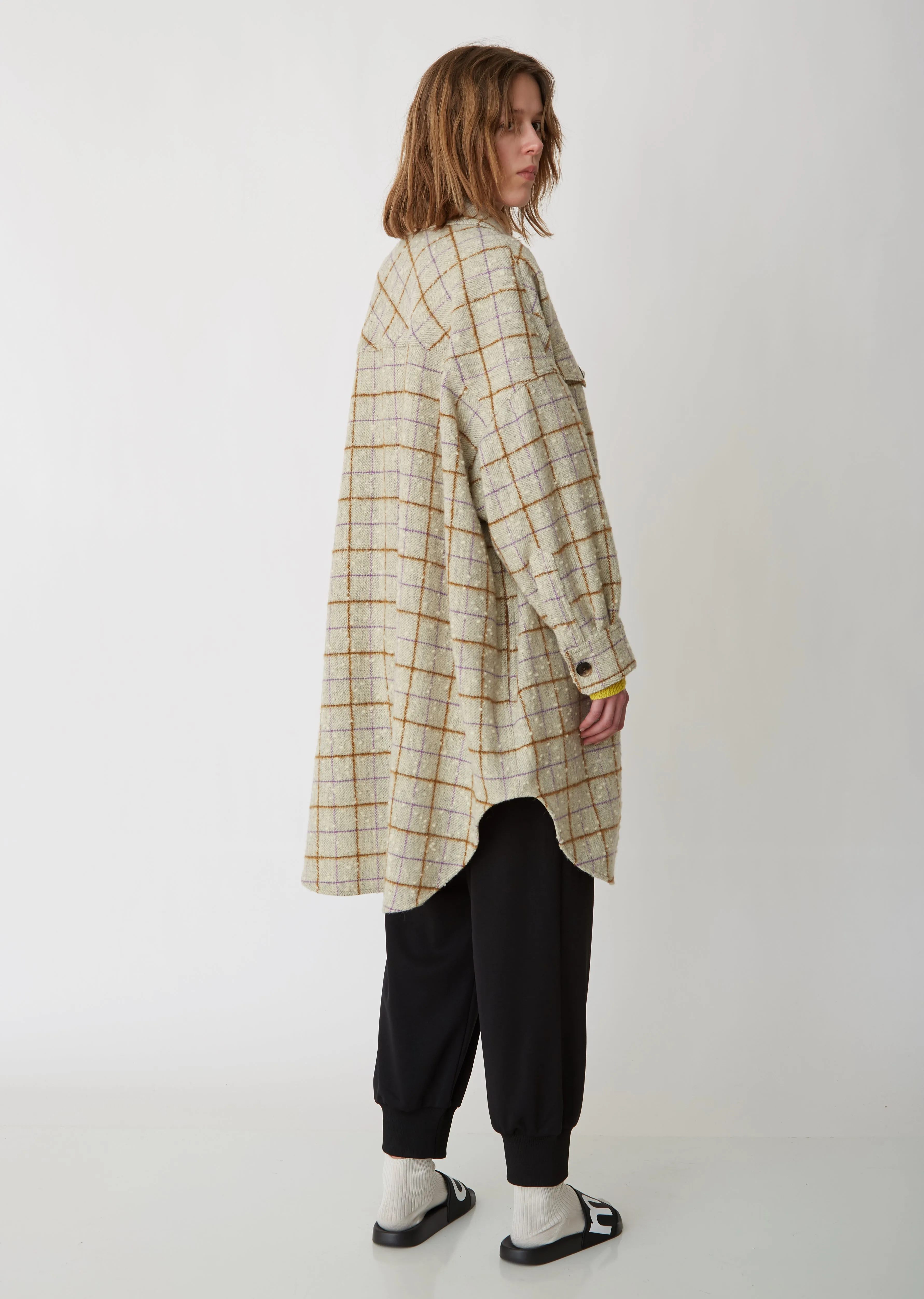 Oario Checked Bouclé Coat