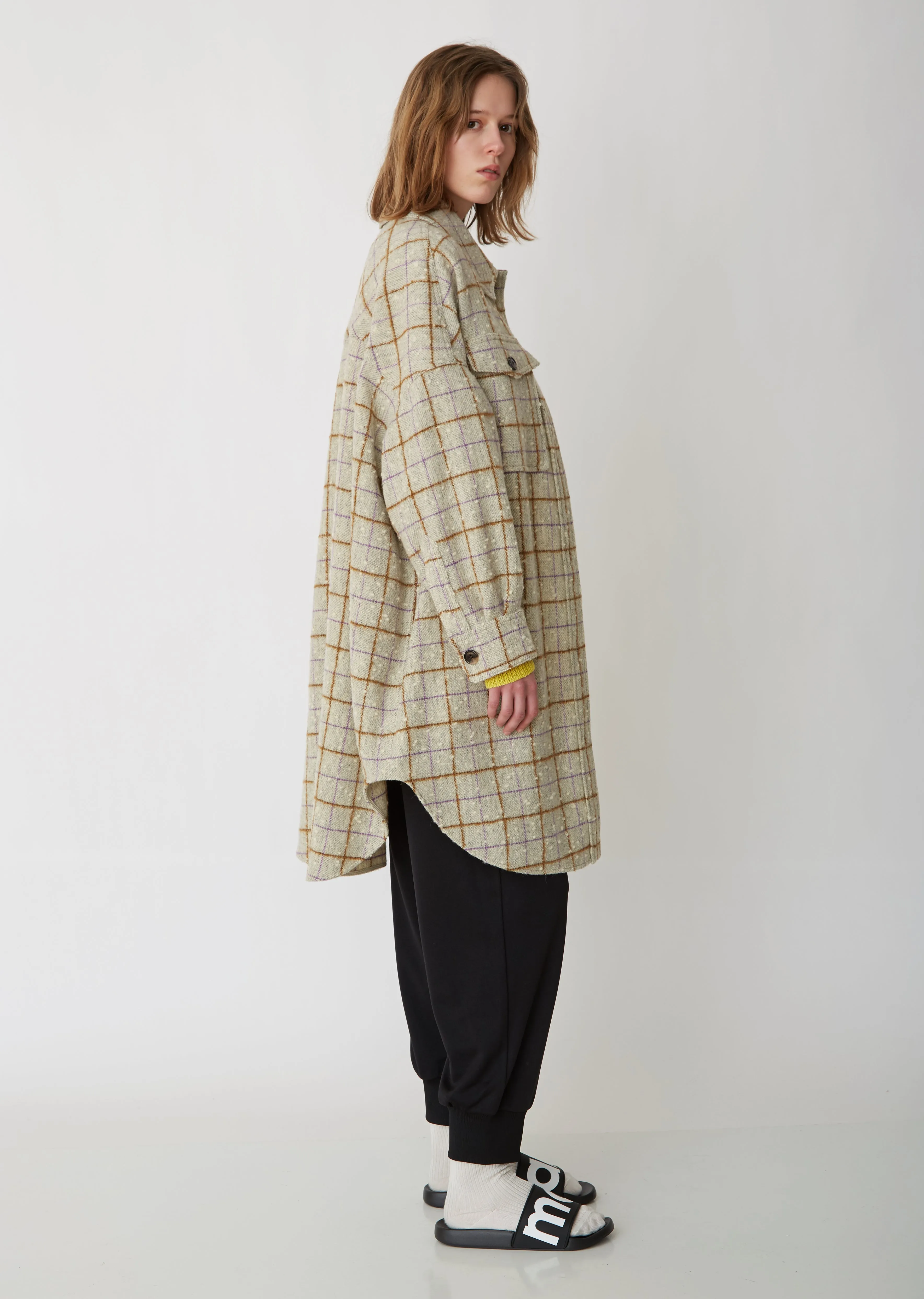 Oario Checked Bouclé Coat