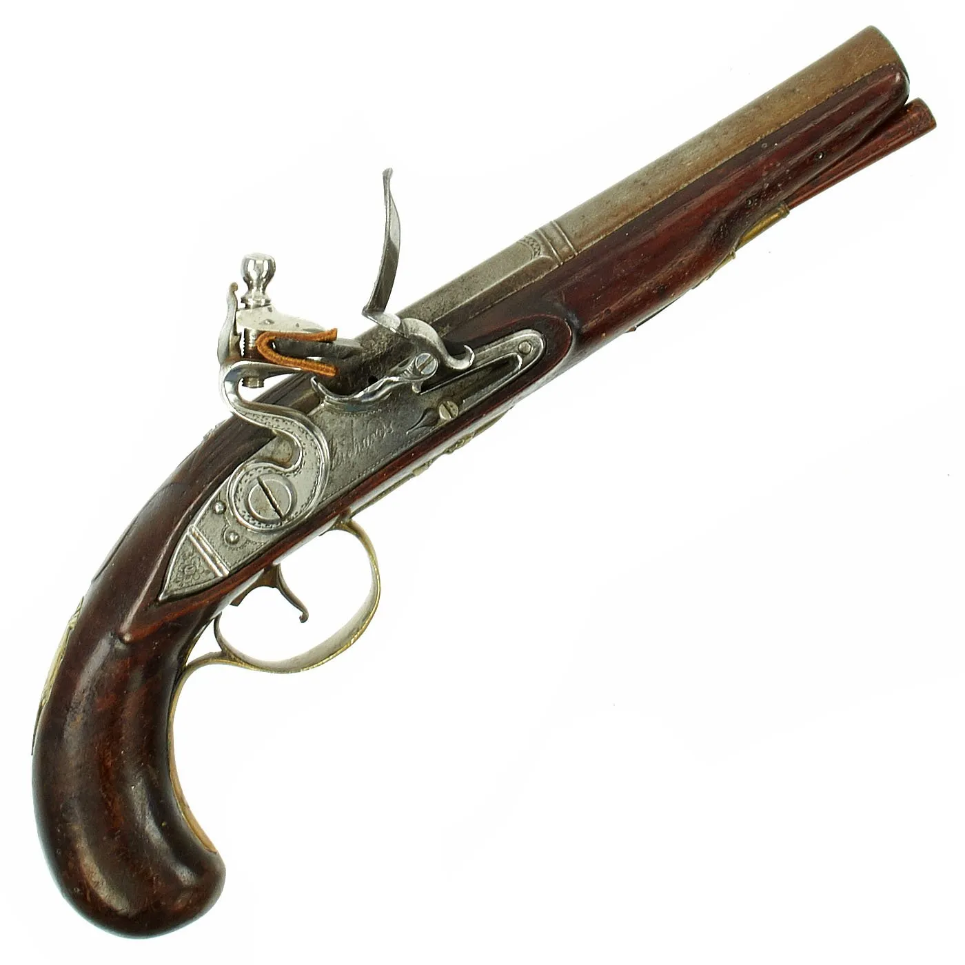 Original British Napoleonic Flintlock Overcoat Pistol by T. Richards of London - c. 1800