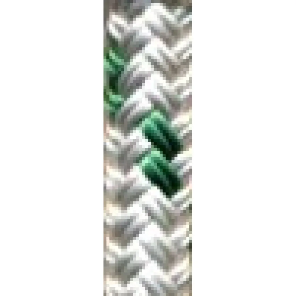 Polyester Braid - 1/2" White w/Green $/FT