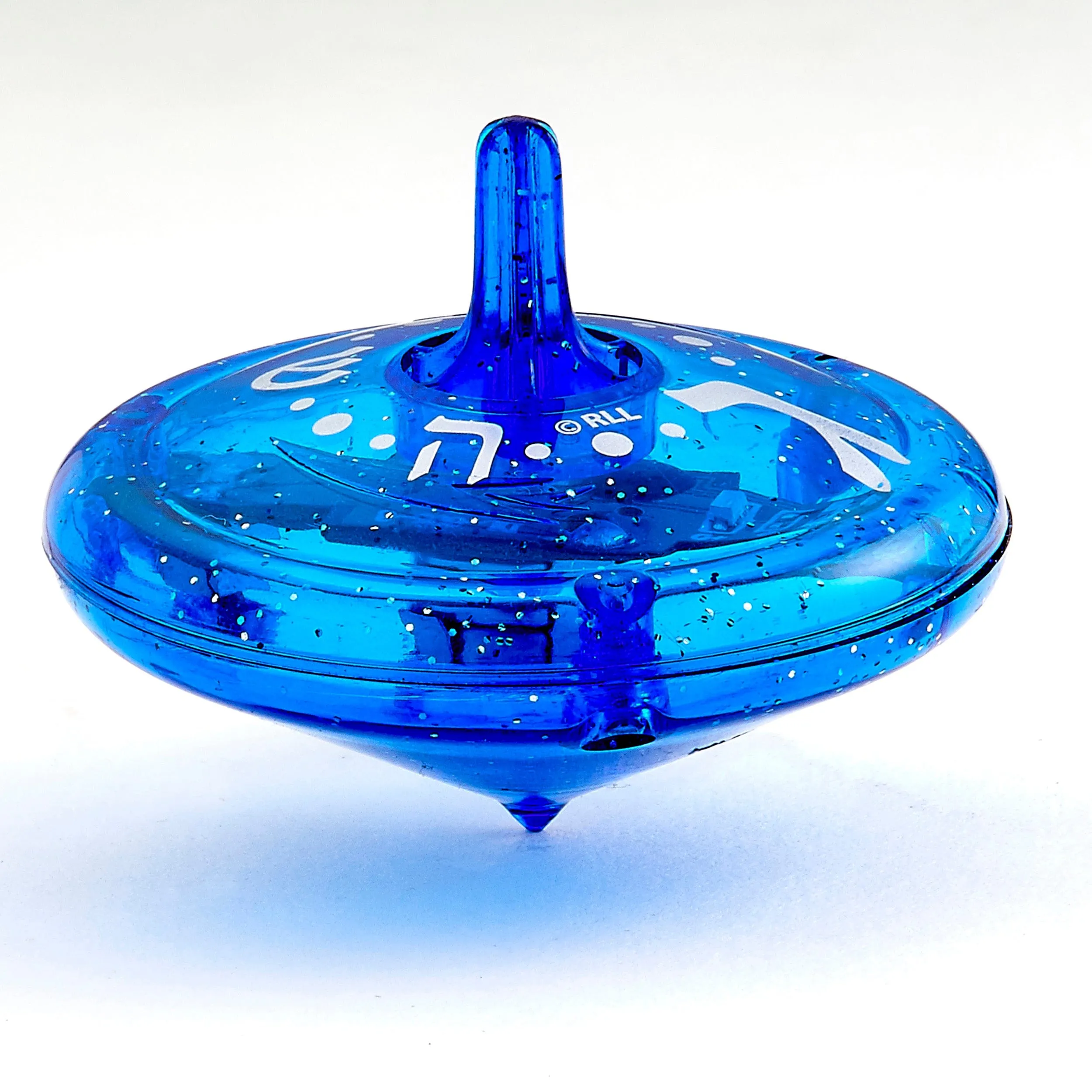 "light Up" Dreidel,blue&silver,light Patterns,plast,1.75",12/disp