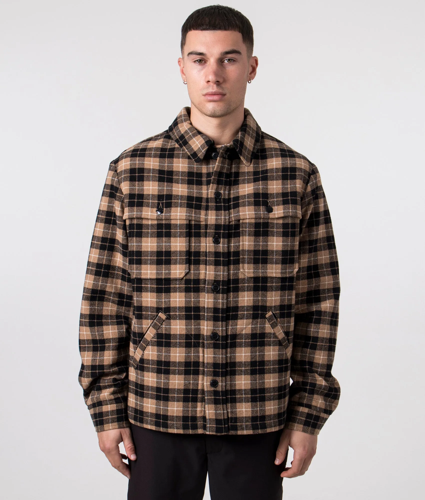 Relaxed Fit Checked Overshirt