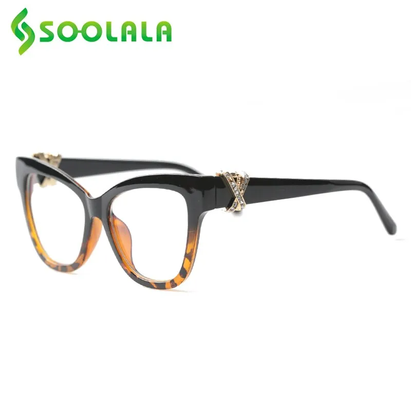 Soolala Women's Full Rim Polycarbonate Cat Eye Reading Glasses 1770