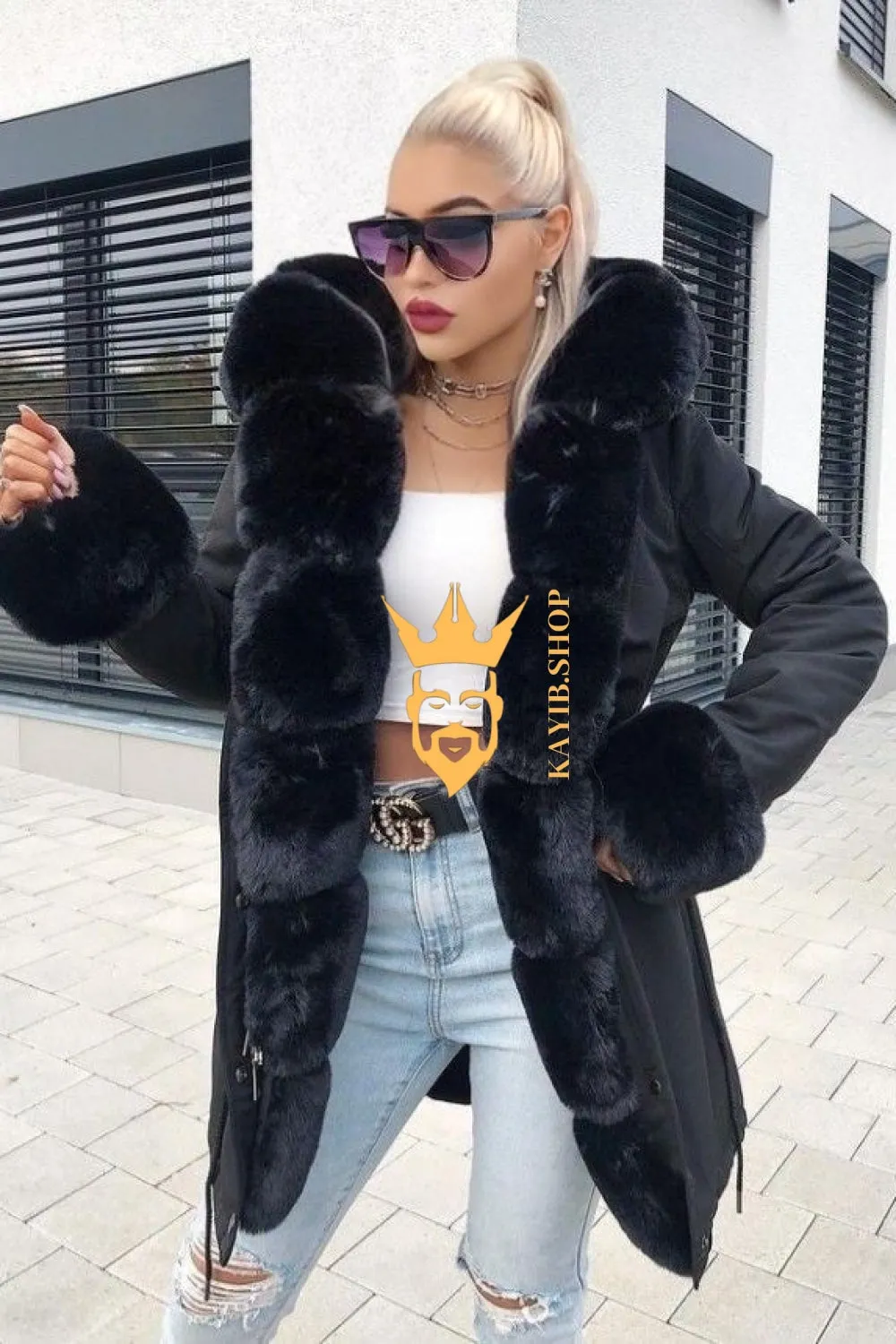 Unisex Luxury Eco-Friendly fox fur Coat - Stay Warm in Style and Sustainability