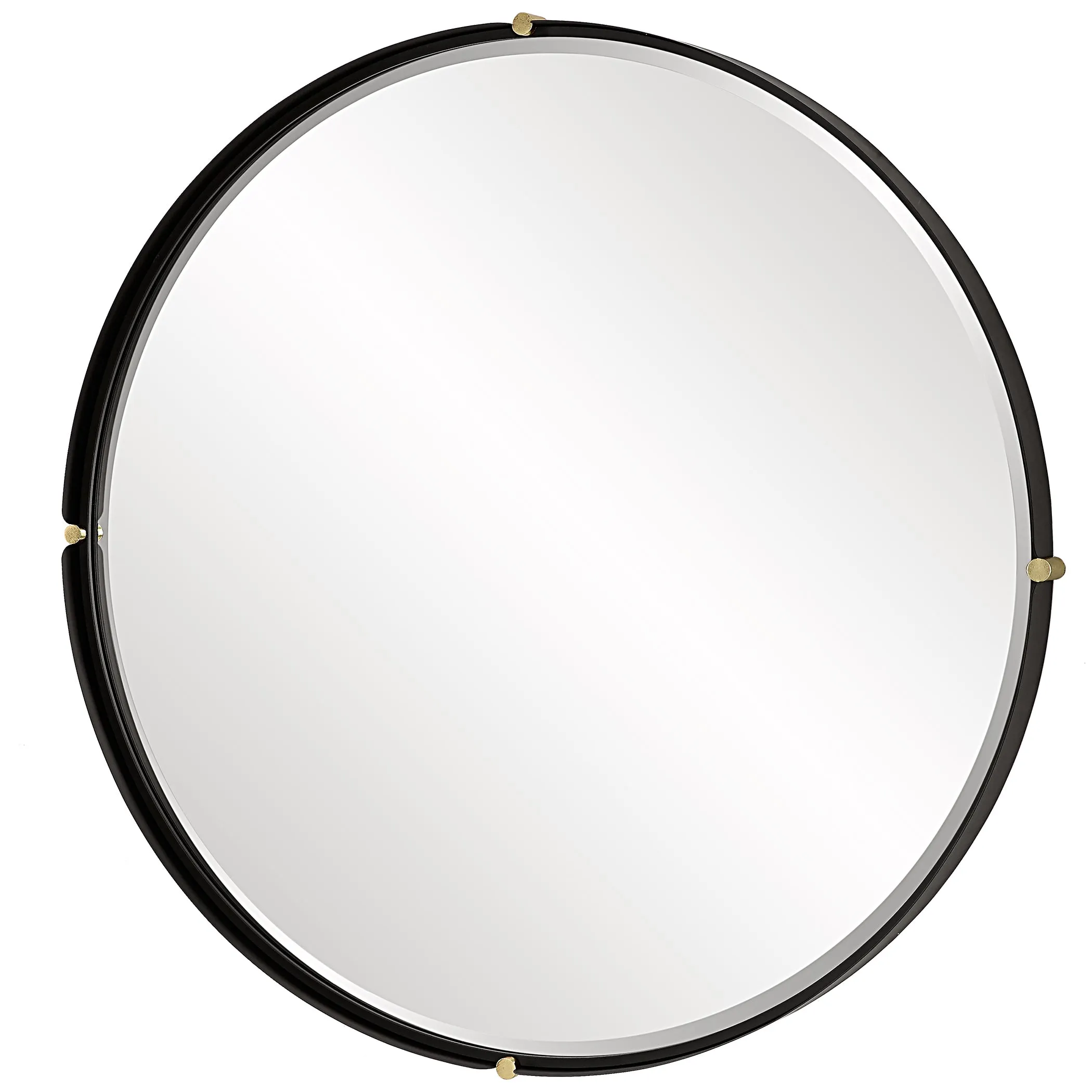 Uttermost Bonded Round Black Mirror