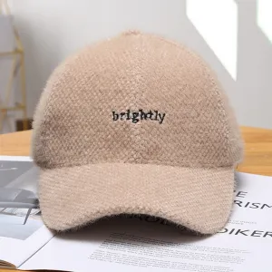 Windproof Cashmere Baseball Caps Trendy Velvet Winter Hats For Women